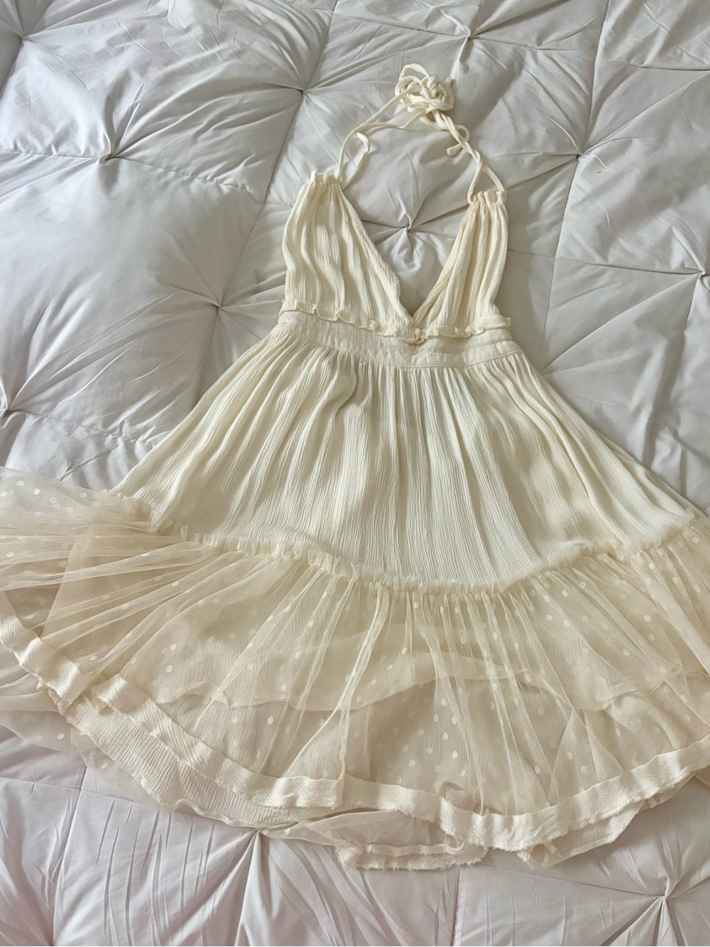 Boho V-Neck Ruffle Mini Dress - Picture 4 of 4